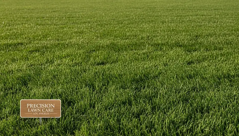 Lush green lawn after professional landscaping and lawn care service in Los Angeles, CA